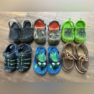 toddler size 6 spring/summer shoes crocs sandals and loafer shoes